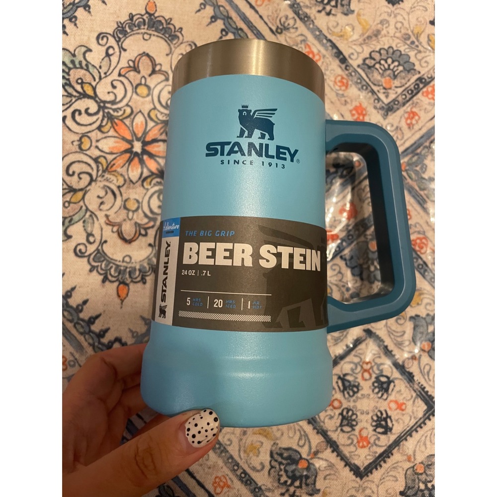 Stanley Adventure Series The Big Grip Beer Stein 24oz Blue Vacuum Insulated Mug